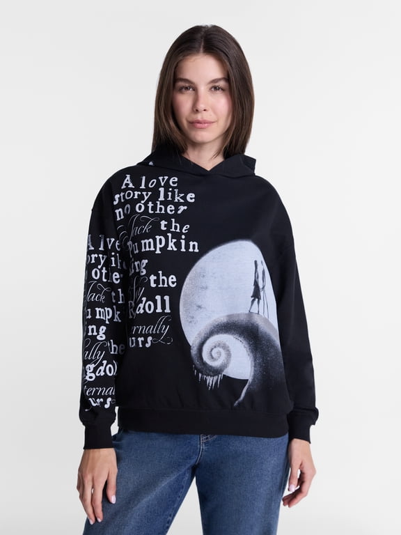 Nightmare Before Christmas Women's Halloween Fleece Hoodie, Sizes XXS-XXL