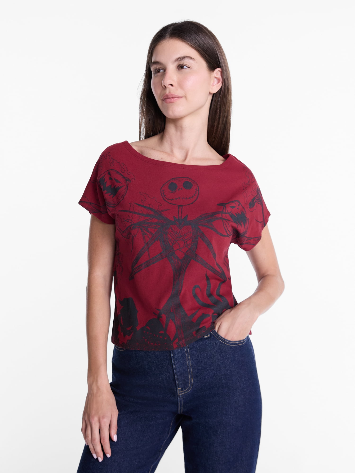 Disney Nightmare Before Christmas Women's Halloween Graphic Tee, Sizes XXS-XXL