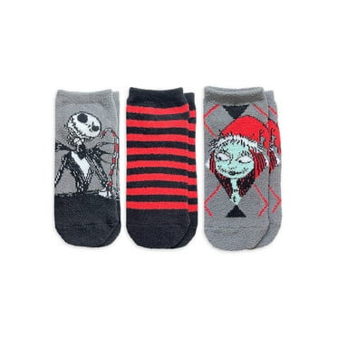 Nightmare Before Christmas Women’s Holiday Cozy No Show Socks, 3-Pack, Size 4-10