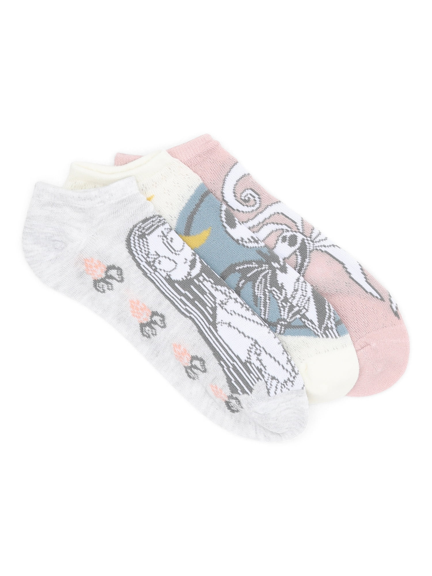 Nightmare Before Christmas Women's No-Show Socks, 3-Pack, Size 4-10