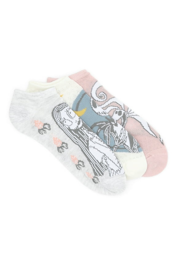 Nightmare Before Christmas Women's No-Show Socks, 3-Pack, Size 4-10