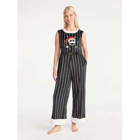 The Nightmare Before Christmas Women's Pinstripe Jumpsuit, Sizes XXS-XXL