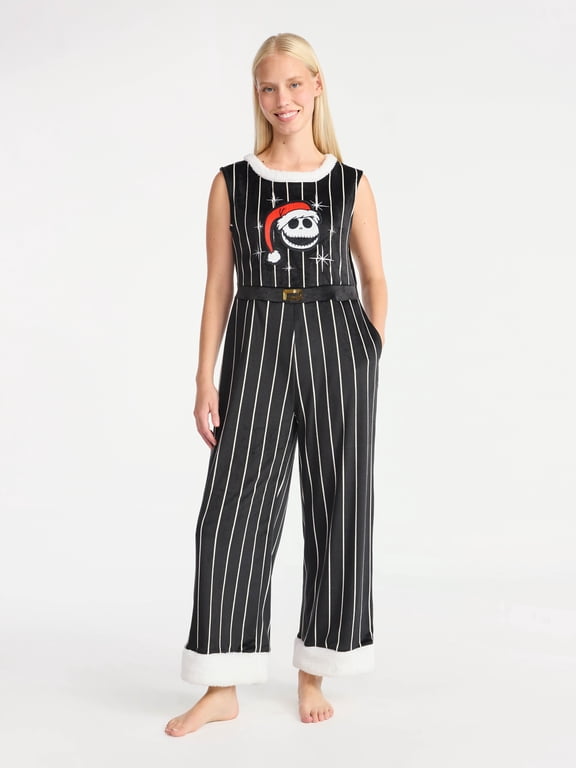 The Nightmare Before Christmas Women's Pinstripe Jumpsuit, Sizes XXS-XXL