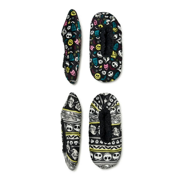 Nightmare Before Christmas Women's Slipper Socks, 2-Pack, One Size