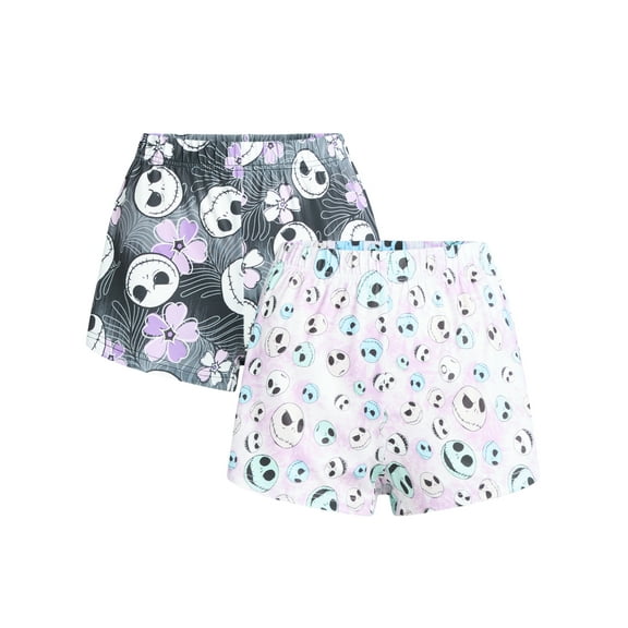 Nightmare Before Christmas Women's and Women's Plus Jersey Sleep Shorts, 2-Pack, Sizes XS-3X