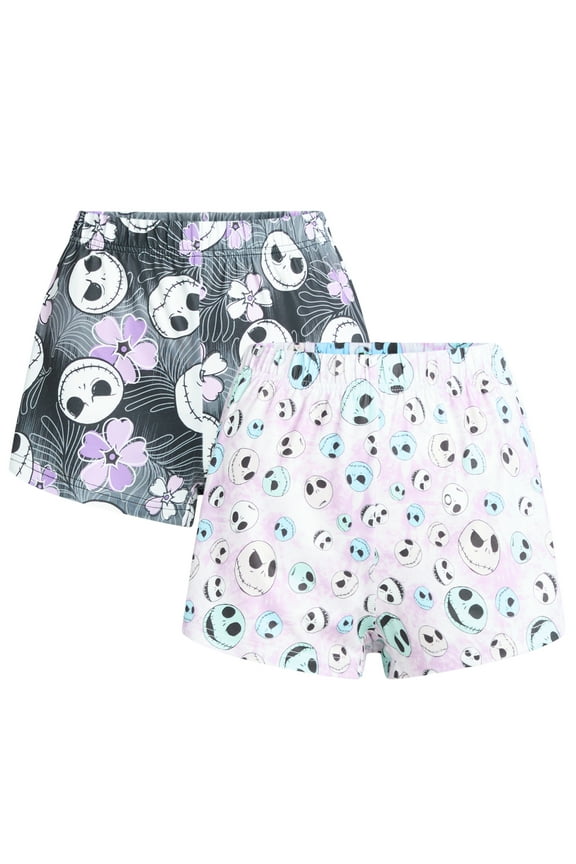 Nightmare Before Christmas Women's and Women's Plus Jersey Sleep Shorts, 2-Pack, Sizes XS-3X