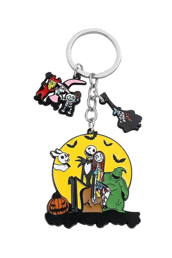 Nightmare Before Christmas and Friends Charm Metal Enamel Finish Keychain