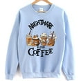 thumbnail image 1 of Nightmare Before Coffee Graphic Pullover Sweatshirt, Halloween Pumpkin Latte, 1 of 6