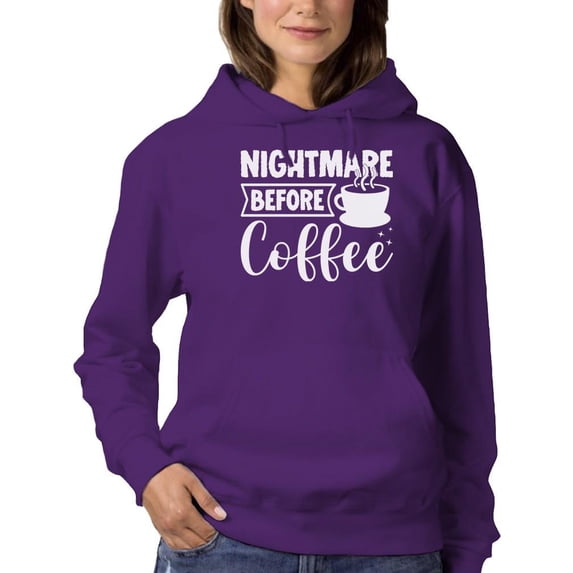 Nightmare Before Coffee. Hoodie Women -Image by Shutterstock, Female Medium