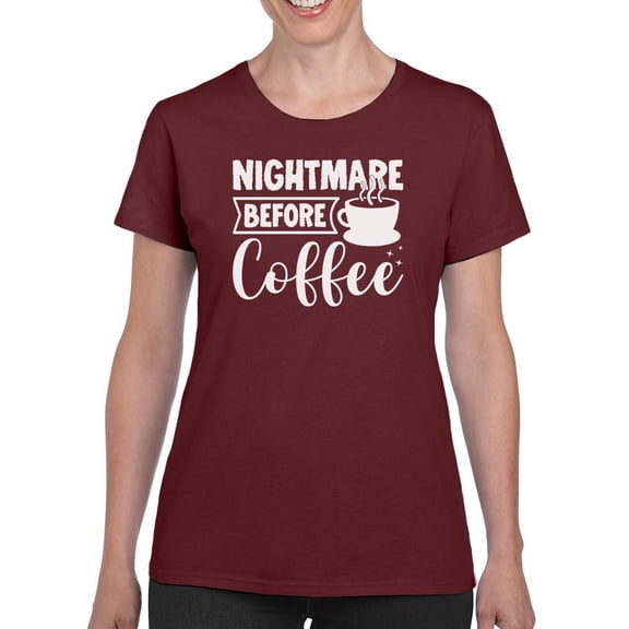 Nightmare Before Coffee. T-Shirt Women -Image by Shutterstock, Female Medium