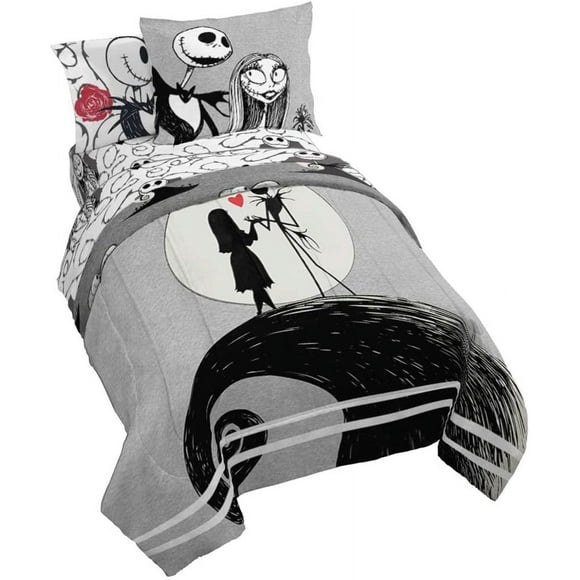 Nightmare Before Christmas Bedding Three Piece Set Warm and Comfortable Quilt Soft Bedding Children's Adult Children's Day Gift Two Pillowcases One Quilt Cover