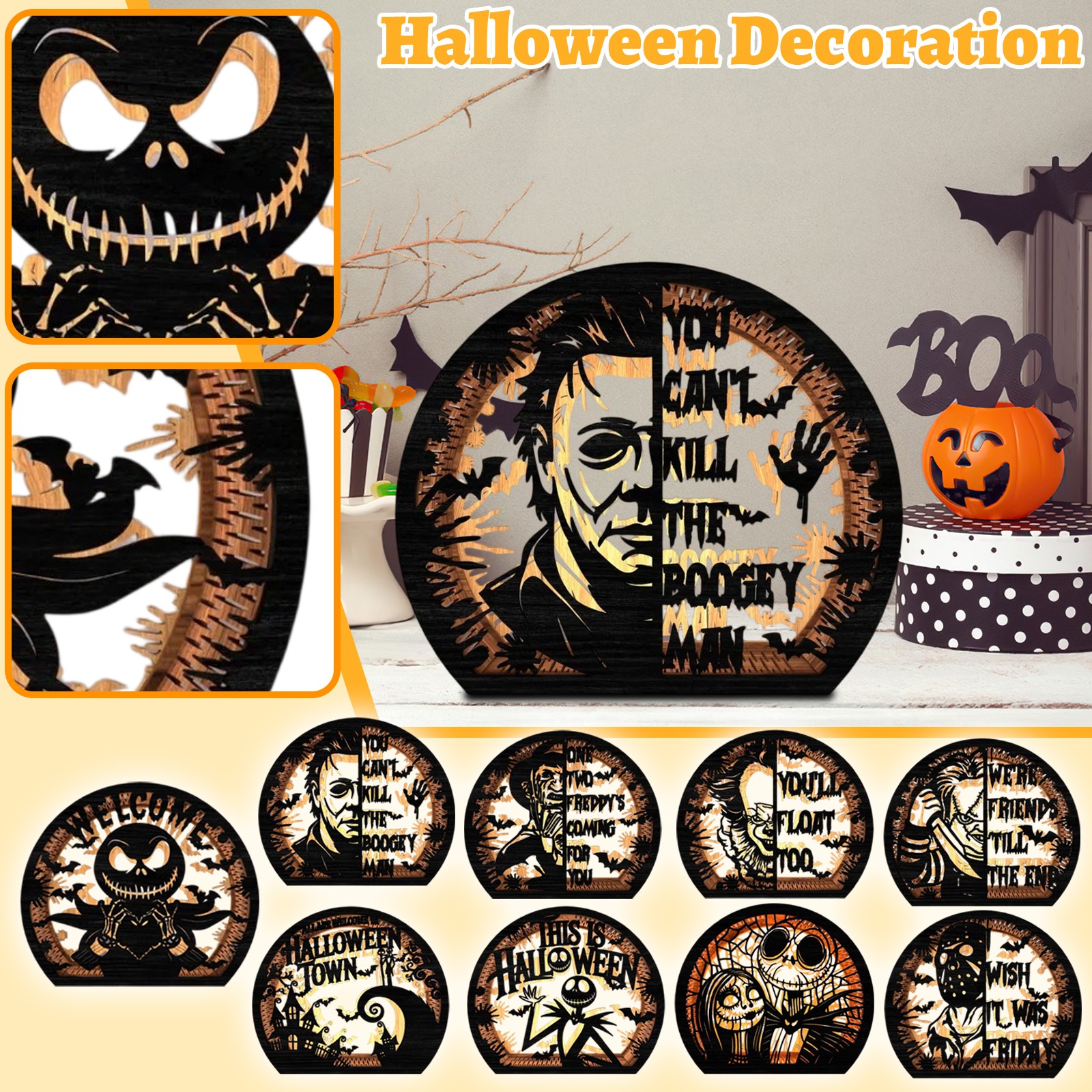 The Nightmare Before Christmas Horror Movie Scary Halloween Lantern