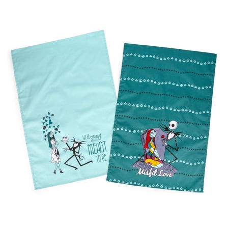 The Nightmare before Christmas Jack and Sally Cotton Hand Towels, Set of 2 Quick Dry Wash Cloths Bath Set Collection Official Disney Home Decor For Kitchen, Bathroom