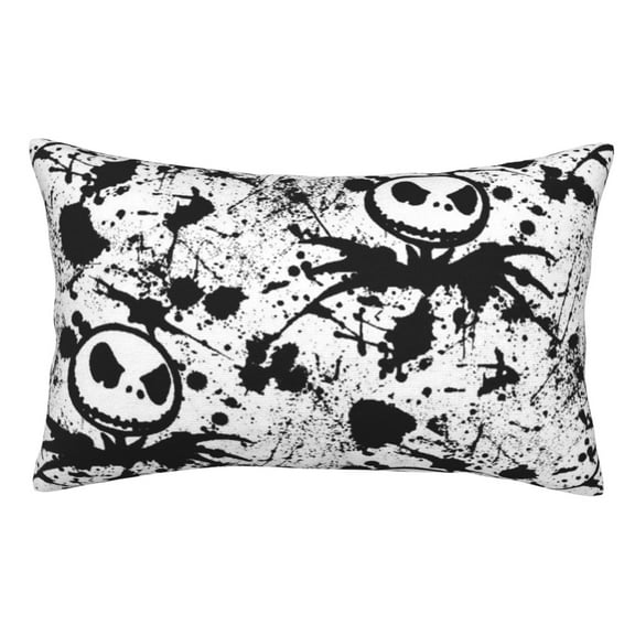 The Nightmare Before Christmas Jack Skellington Pillowcase Decor Cushion Pillow Covers With Hidden Zipper For Sofa Bed Dorm Car Couch Pillow Case 14"x20"