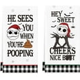 thumbnail image 1 of Nightmare Christmas Towels, Nightmare Christmas Kitchen Bathroom Decorations, 2 Pack Funny Holiday Hand Towels Dish Cloths for Women Men, Jack Sally Gothic Home Decor Party Favors, 1 of 7