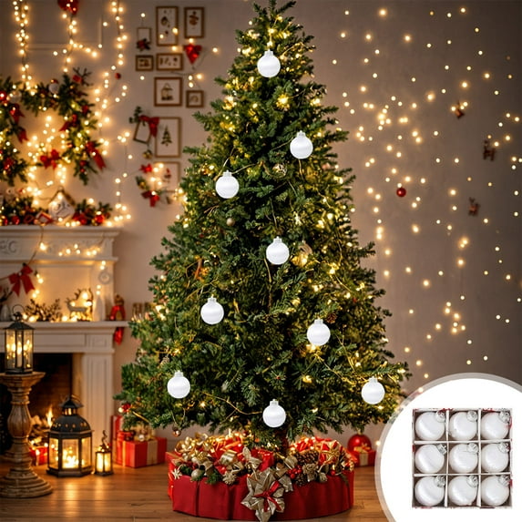 Nightmare Before Christmas Transparent Christmas Balls Set 9pcs Plastic Material Christmas Tree Decoration Festival Ambiance Decoration Christmas Tree Ornaments