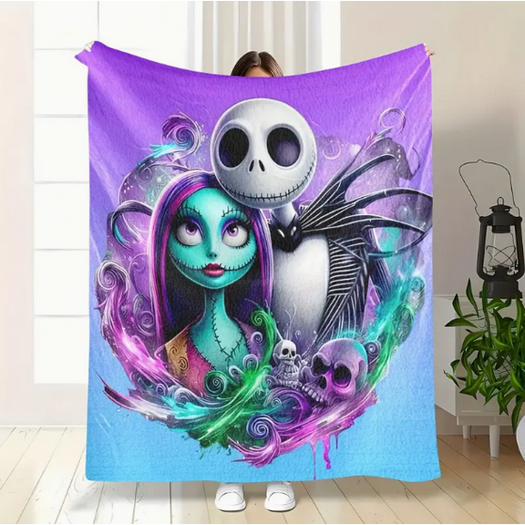 Nightmare Christmas Ultra Soft Throw Blanket Flannel Fleece All Season Light Weight Living Room/Bedroom Warm Blanket