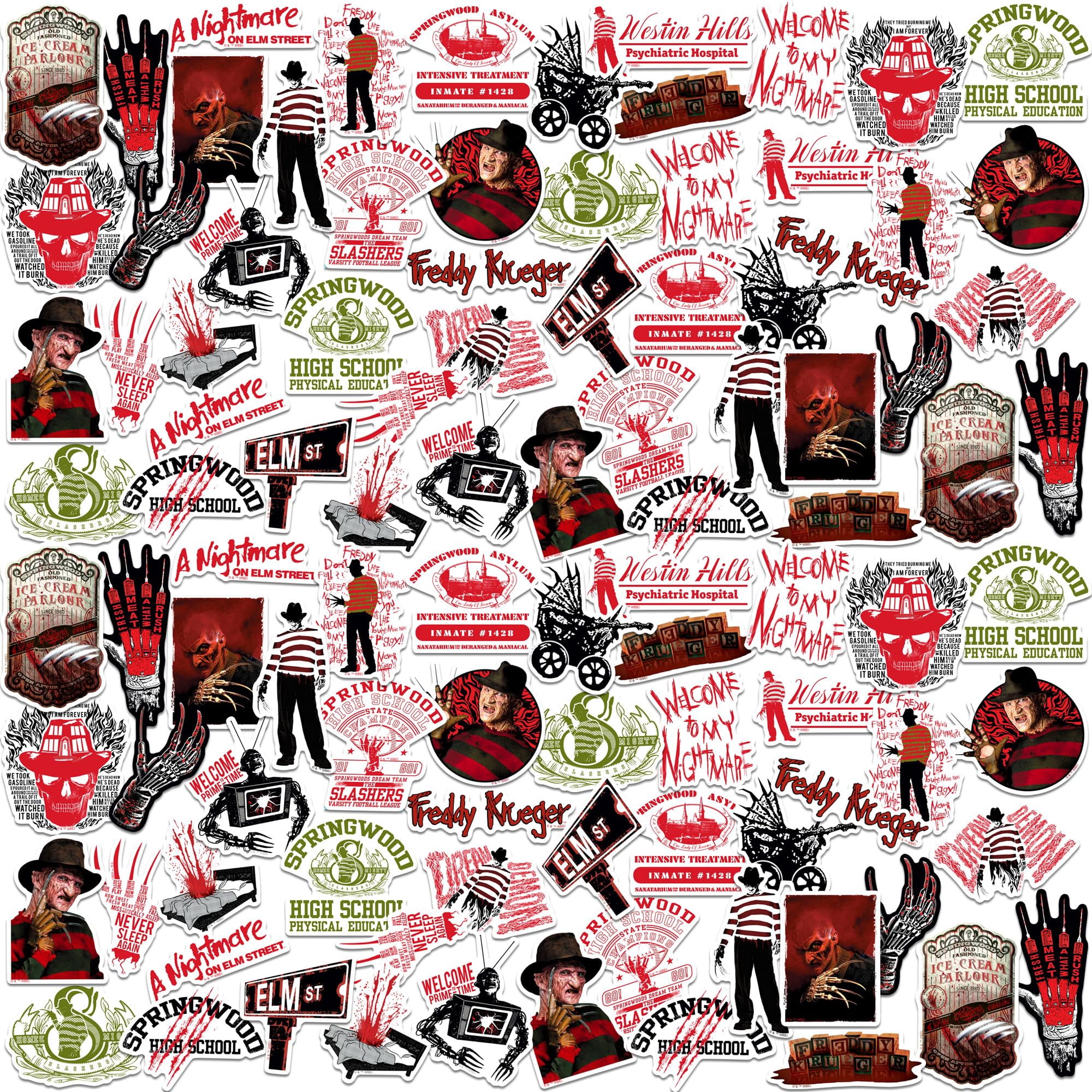 A Nightmare on Elm Street 200ct Vinyl Large Deluxe Stickers Variety ...