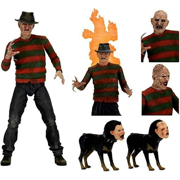Nightmare on Elm Street - 7" Ultimate Action Figure, Freddy Krueger Action Figure, Horror Action Figures, Collectible Action Figure Includes Interchangeable Head, Hands And Accessories