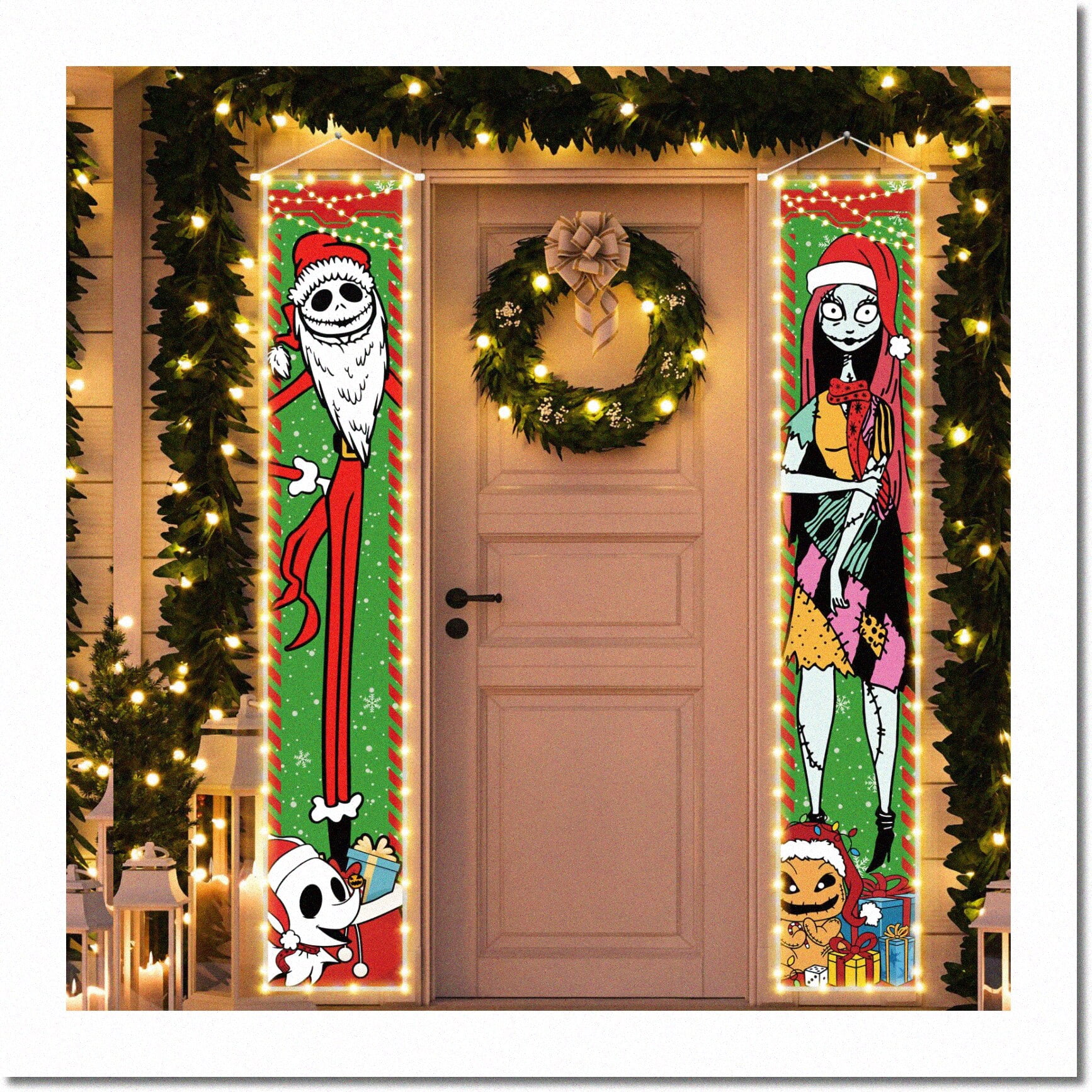 Nightmare Glow Banners - Lighted Porch Signs for Outdoor Party