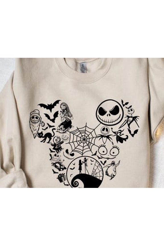 Nightmare, Mickey Halloween, Disney Halloween Shirt, Funny Spider Skeleton Retro Disney Shirt For Halloween 2025 Party, Millitary Green Sweatshirt