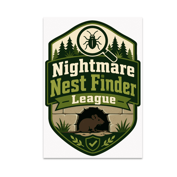 Nightmare Nest Finder League Badge - Pest Control Enthusiast - 13x19 Poster Print