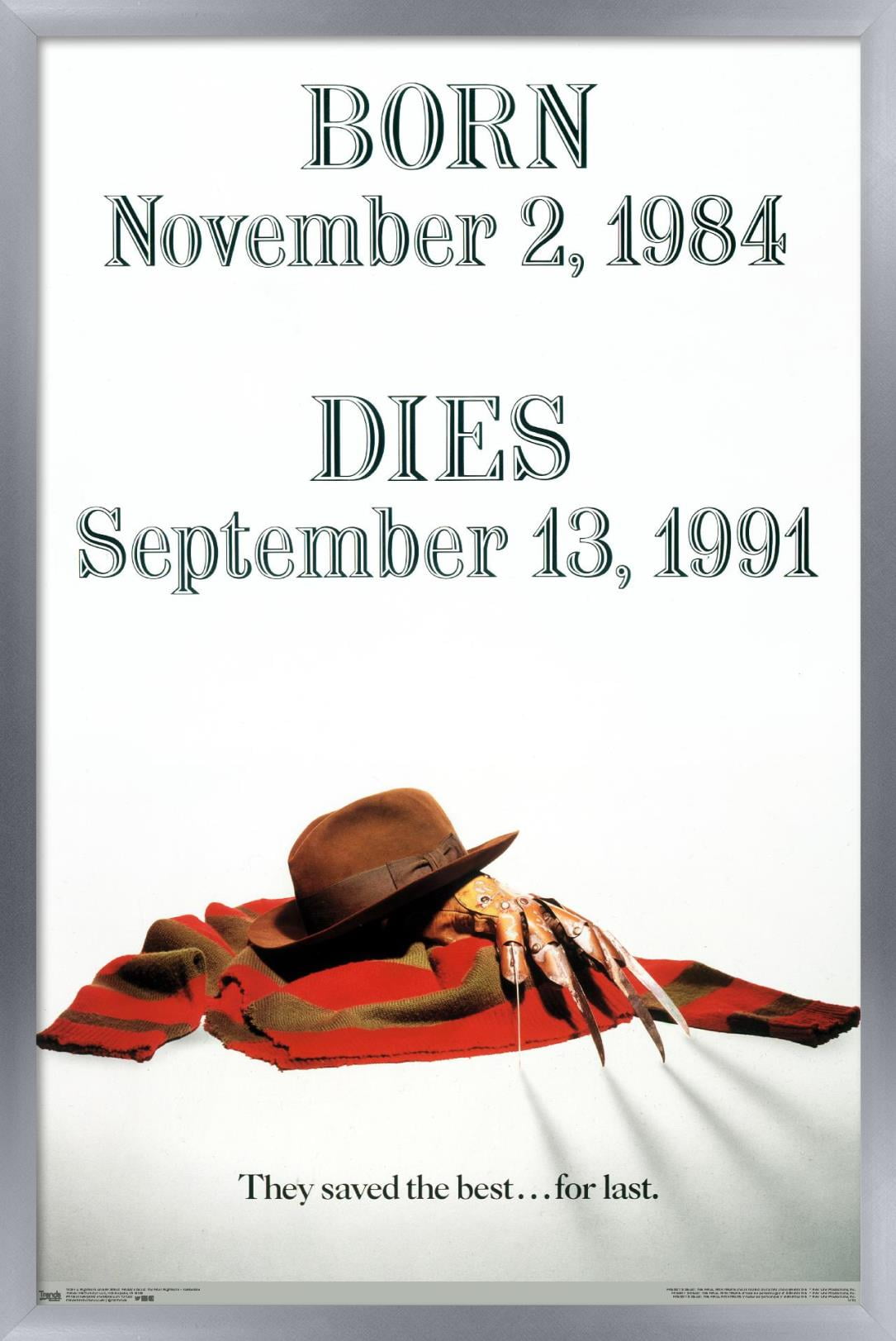 Nightmare On Elm St: Freddy's Dead: - Tombstone Wall Poster, 14.725" x 22.375", Framed
