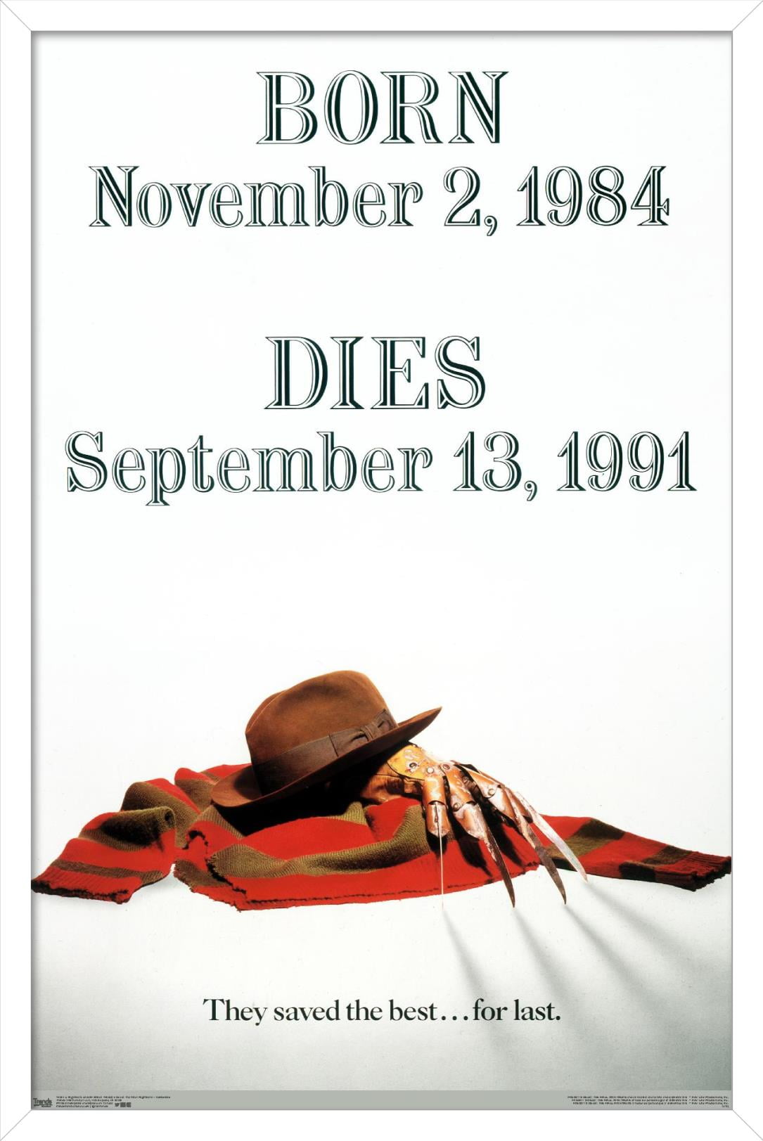 Nightmare On Elm St: Freddy's Dead: - Tombstone Wall Poster, 22.375" x 34", Framed