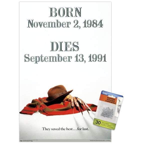 Nightmare On Elm St: Freddy's Dead: - Tombstone Wall Poster with Pushpins, 14.725" x 22.375"