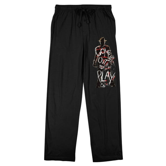 Nightmare On Elm Street Come Out And Play Men's Black Sleep Pajama Pants-XXL