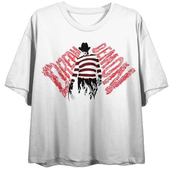 Nightmare On Elm Street Dream Demon Crew Neck Short Sleeve Women's White T-shirt-Large