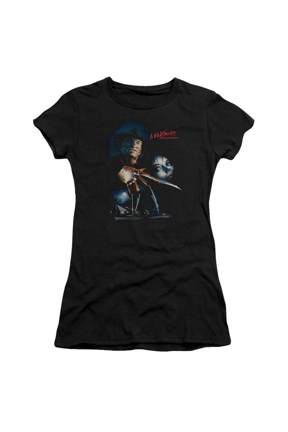 Nightmare On Elm StreE.T. Elm StreE.T. Poster S/S Junior Women's T-Shirt Sheer Black