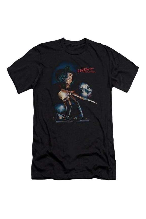 Nightmare On Elm Street Elm Street Poster T-shirt Black Adult Unisex 100% Cotton Short Sleeve