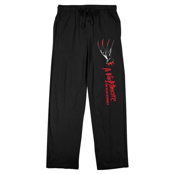 Nightmare On Elm Street Freddy Krueger Claws Men's Black Sleep Pajama Pants-3XL