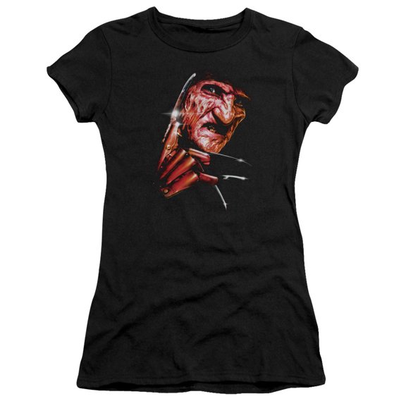 Nightmare On Elm StreE.T. Freddys Face S/S Junior Women's T-Shirt Sheer Black