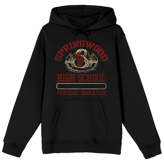 Nightmare On Elm Street Springwood High School PE Long Sleeve Men's Black Hooded Sweatshirt-Medium