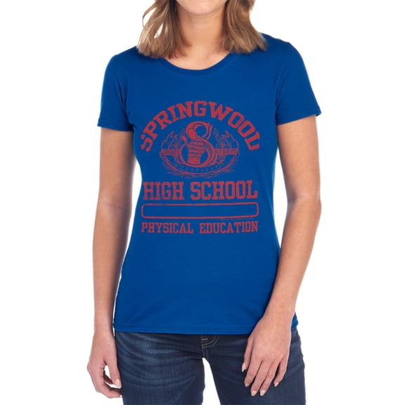 Nightmare On Elm Street Springwood High Women's T Shirt, Royal, Medium