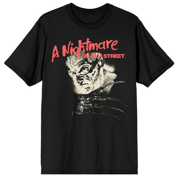 Nightmare On Elm Street Vintage Freddy Crew Neck Short Sleeve Men's Black T-shirt-3XL