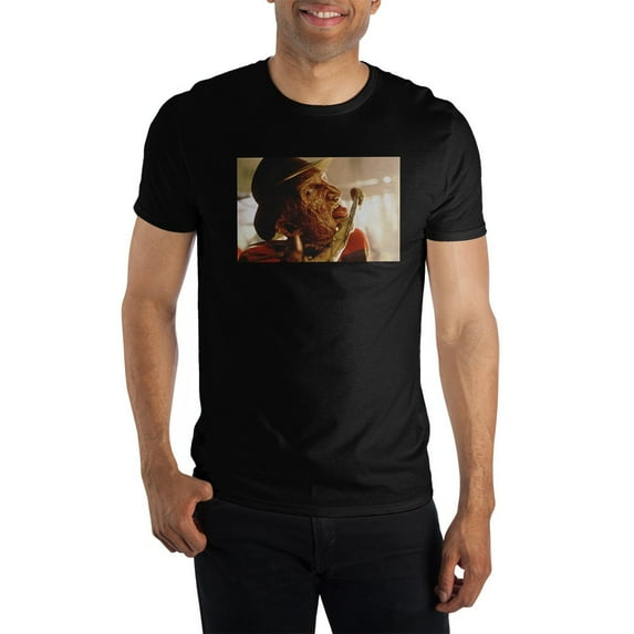 Nightmare On Elmstreet Horror Movie Freddy Krueger Mens Black Shirt-XL