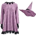 thumbnail image 1 of Nightmare Shock Pink Purple Shock Witch Dress Halloween Outfit with Hat for Women Adult, 1 of 7