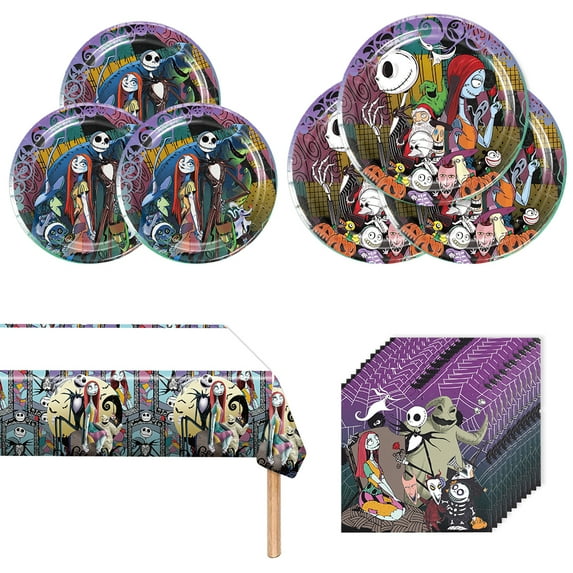 Nightmare Theme Birthday Party Tableware Set Paper Plates Napkins Nightmare Theme Birthday Party Tableware Set Paper Plates Napkins