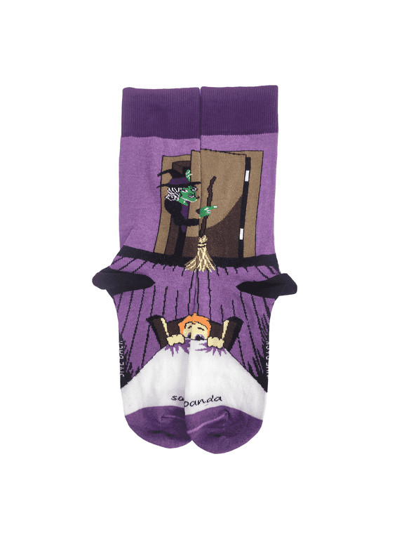 Nightmare Witch in the Closet Socks from the Sock Panda (Adult Medium - Women's Shoe Sizes 5-10)