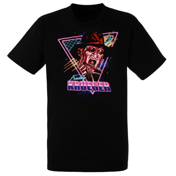 Nightmare on Elm Street Freddy Retro Men's Black Tee, Medium