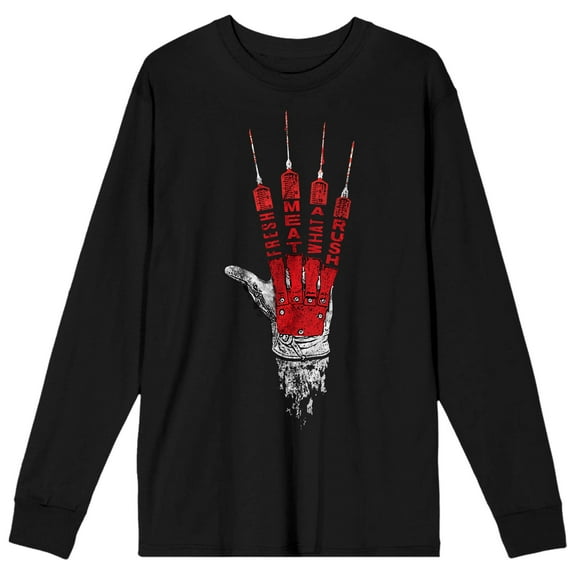 Nightmare on Elm Street Fresh Meat What a Rush Women's Black Long Sleeve Tee-Large