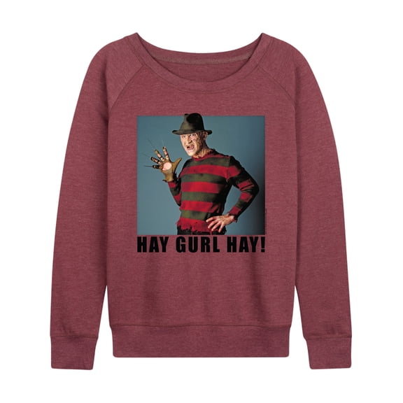 Nightmare on Elm Street - Hay Gurl Hay - Women's Lightweight French Terry Long Sleeve Shirt