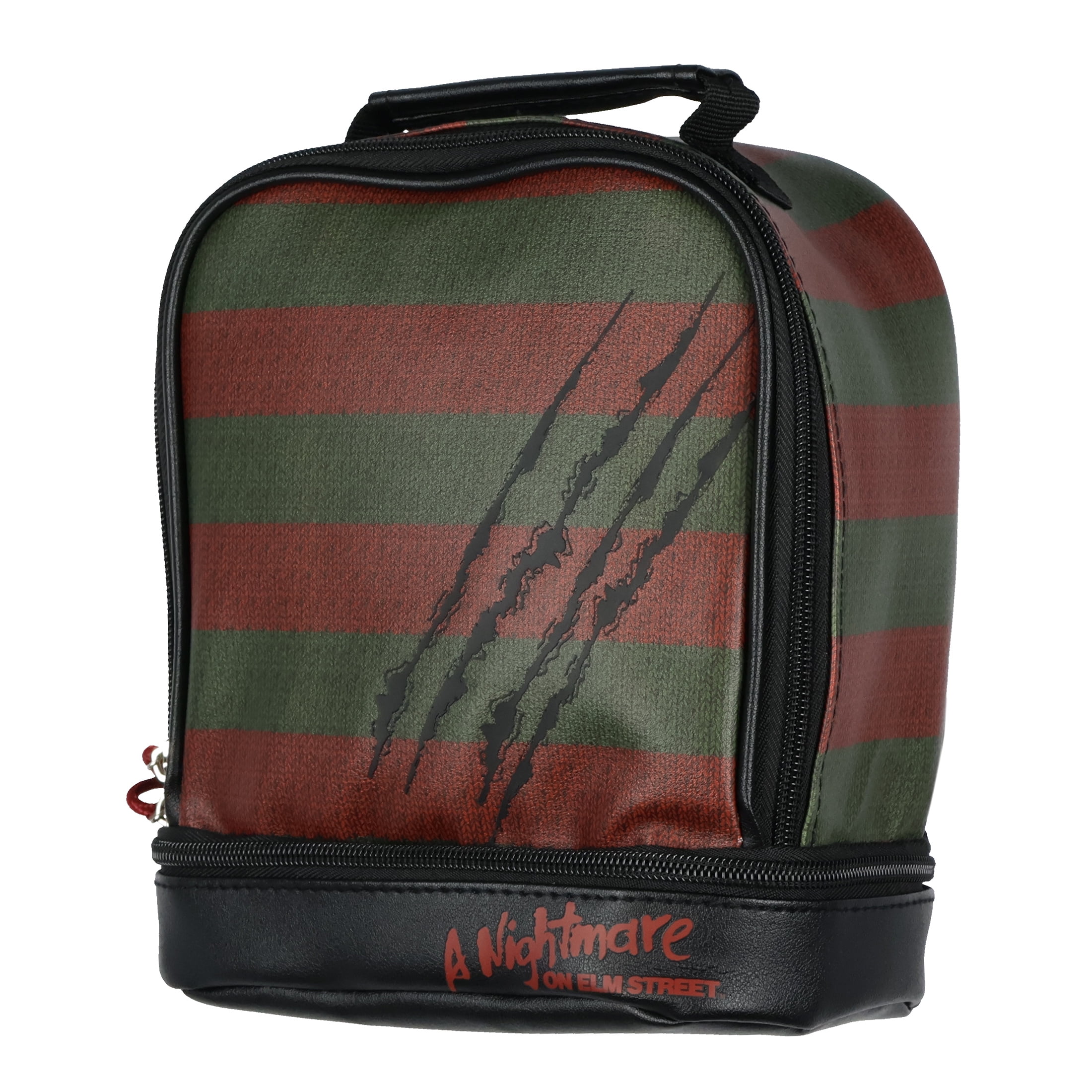 Nightmare on Elm Street Lunch Tote Freddy Krueger Slashes Dual Compartment Insulated Lunch Bag Tote For Hot And Cold Food, Drinks, And Snacks 10"