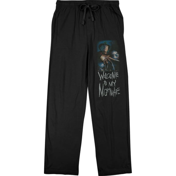 Nightmare on Elm Street Welcome to My Nightmare Men's Black Sleep Pajama Pants-Large