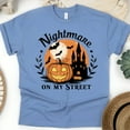 thumbnail image 1 of Nightmare on My Street Shirt | Spooky Castle Pumpkin Graphic Tee | Unisex Fall T-Shirt, CarolinaBlue, Size L, 1 of 6