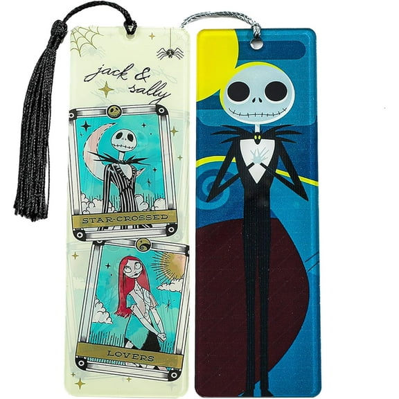 Nightmares Before Christmas Bookmarks Set - Halloween Creative Jack and Sally Zero Oogie Boogie Book Page Clips Paperclips for Reading Women Men Movie Fans, Book Lover Gifts (Acrylic 2Pcs Style 1)