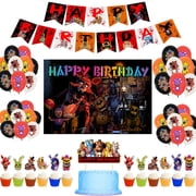 Nights Freddy Birthday Decorations Balloons Cake Topper Banner Freddys Background Halloween Party Birthday Party Supplies